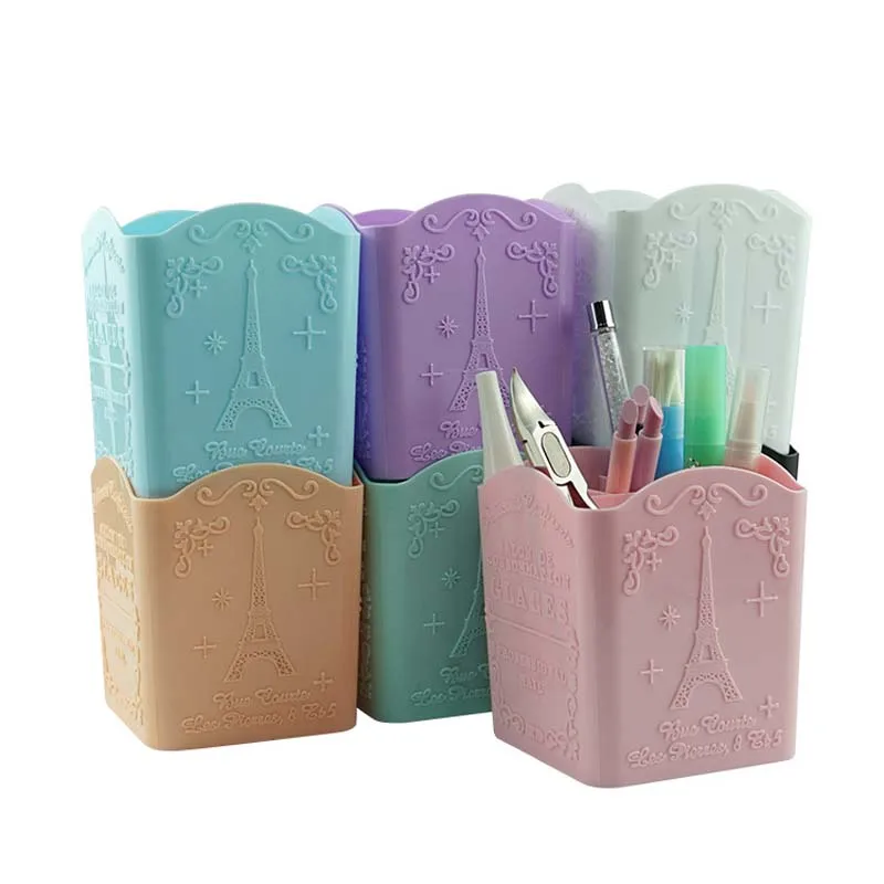 

4 Compartments Makeup Brush Holder Portable Empty Plastic Brushes Holder Nail Pen Box Storage Organizer Container