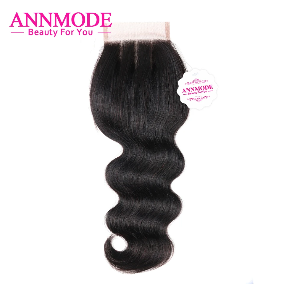 Annmode Brazilian Body Wave Lace Closure Three Part 4