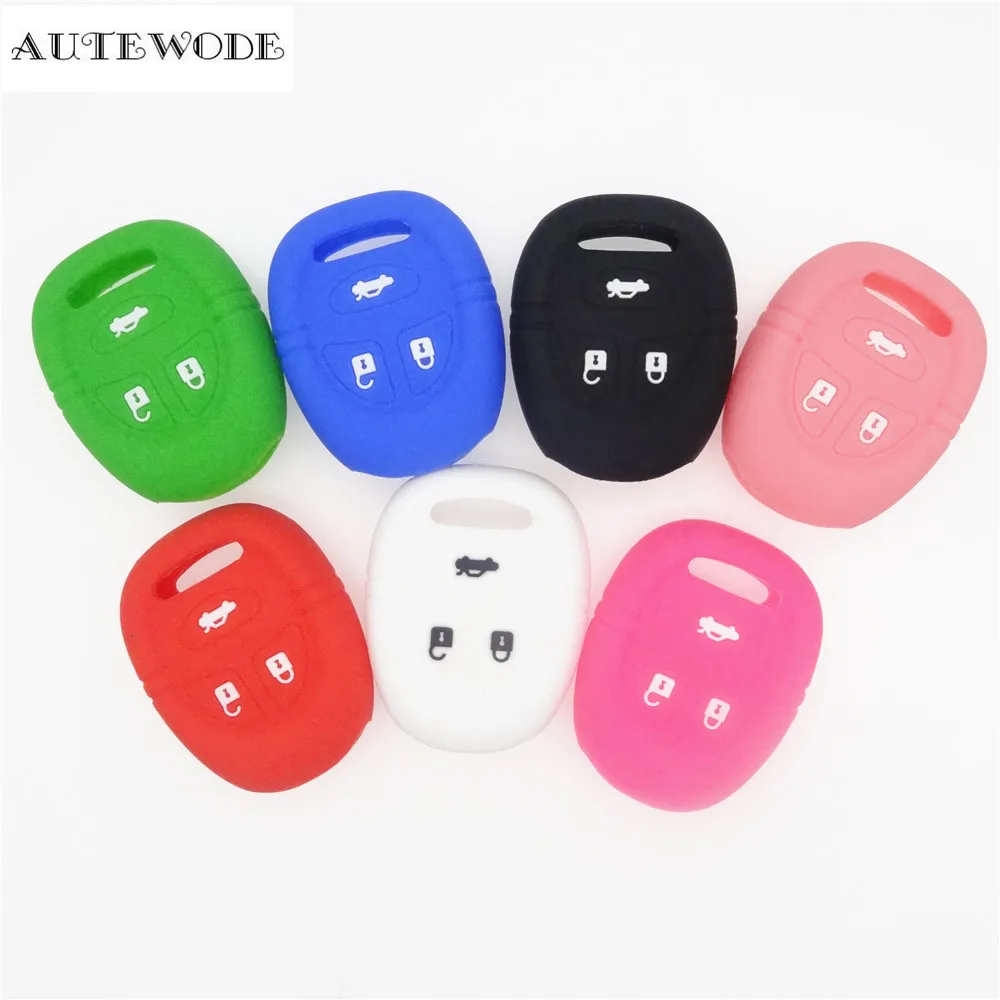 

AUTEWODE Silicone car key cover case fits for SAAB 9-3 9-5 1999 3 buttons key shell blank 1pc colorful black