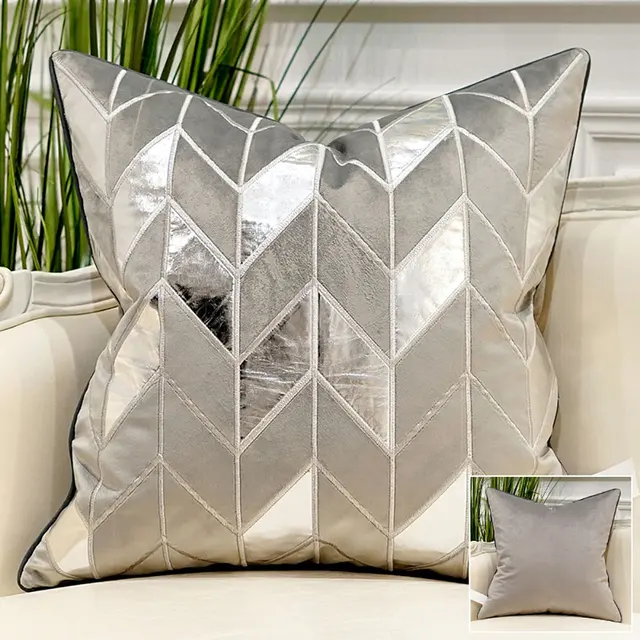 Avigers Luxury Grey Gold Silver Cushion Covers Decorative Pillow Cases