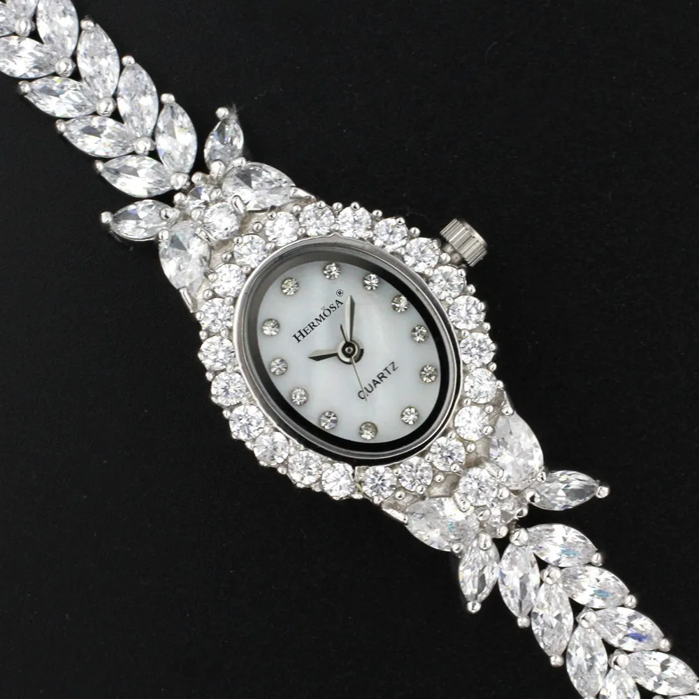 Рождественский подарок наручные часы из стерлингового серебра подходят для выпускного вечера модные часы 8 дюймов HS0013W