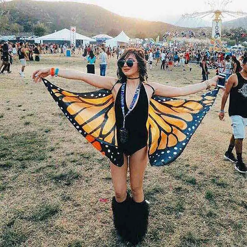 

Multi-purpose Irregular Chiffon Tapestry Beach Towel Shawl Butterfly Peacock Shape Fashionable Decoration