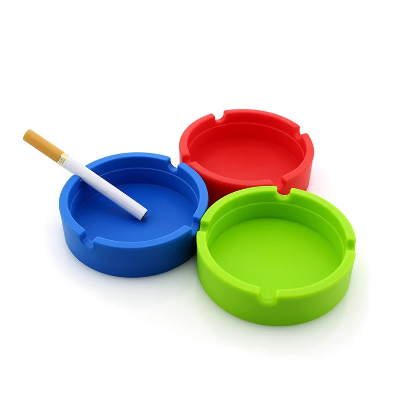 1Pc Portable Ashtray Silicone Cigarette Smoking Bedroom Smoke Bin