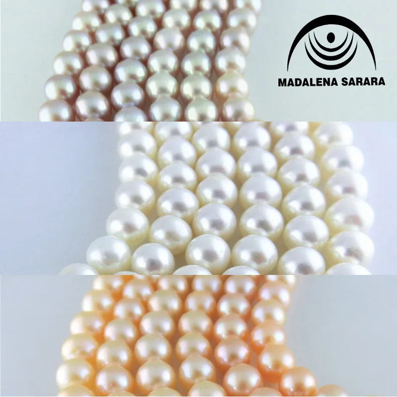 

MADALENA SARARA 6mm AAA Freshwater Pearl Genuine Natural Pearl Pink White Purple 6mm For DIY Jewelry Making 18"