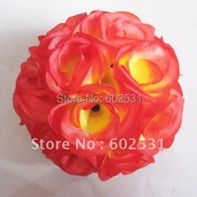 SPR Шелковый цветок розы мяч опционально-цвет поцелуи свадебного бала-вина red-15cm поцелуи мяч, празднование украшение, вечерние украшения