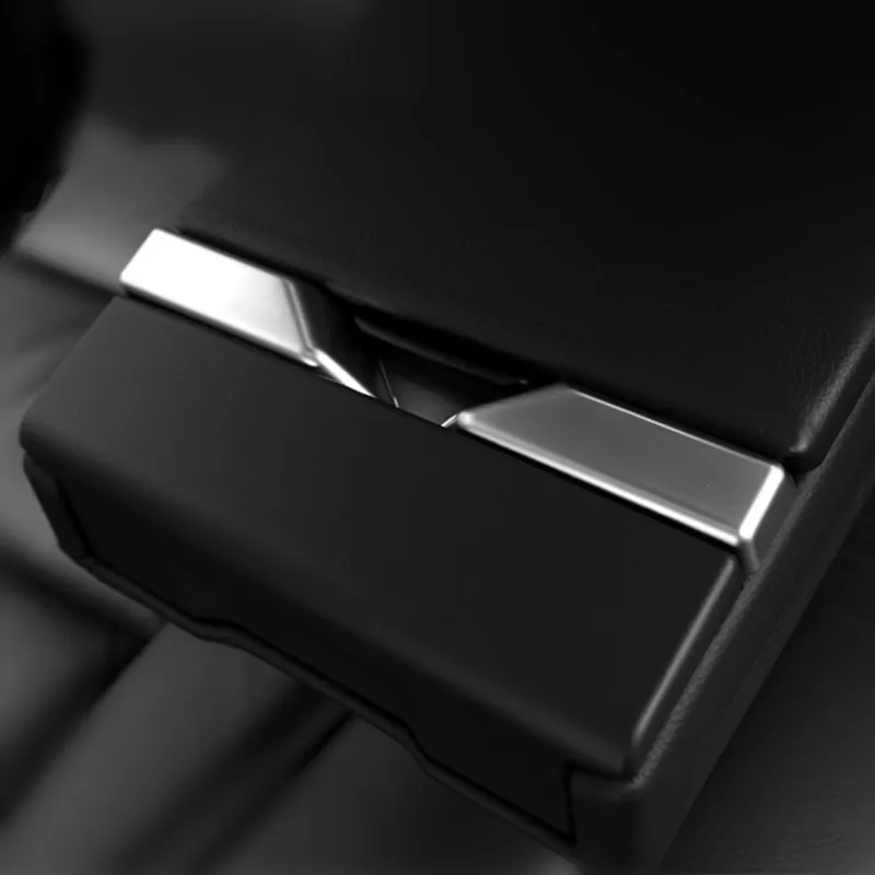 

Chrome Styling Rear Seat Armrest Trim Strip Car Accessories Water Cup Holder Decoration Sequins For BMW 5 Series F10
