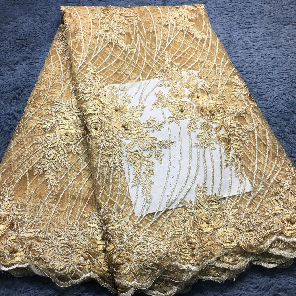 Lovely Latest African Lace Fabric 2018 Blush Gold Blue Purple