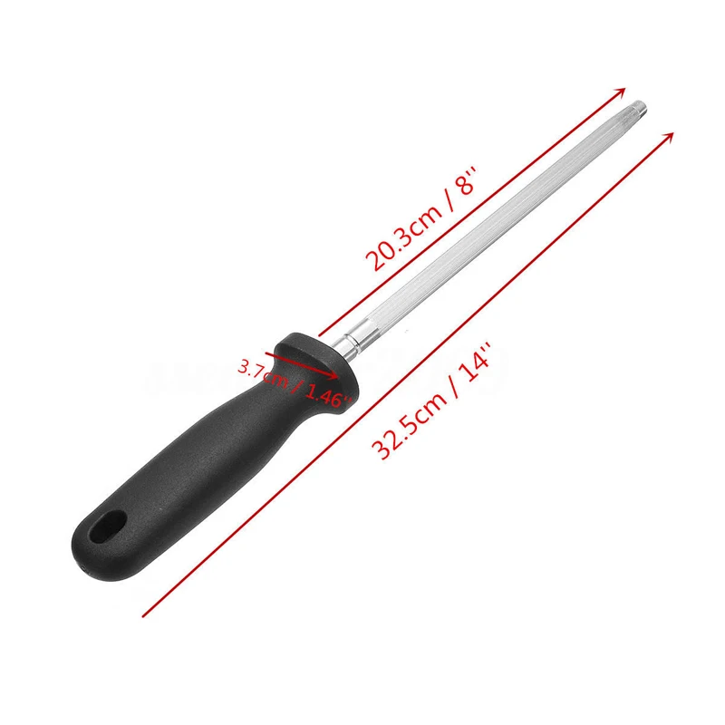 8inch 20.3cm Steel Diamond Sharpening Steel Rod Sharpener Stone Kitchen Tool