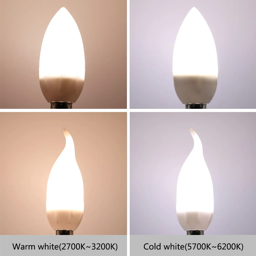 10 шт. лампада E14 Светодиодная лампа 220В ampolletas Bombillas свеча холодный теплый белый luz