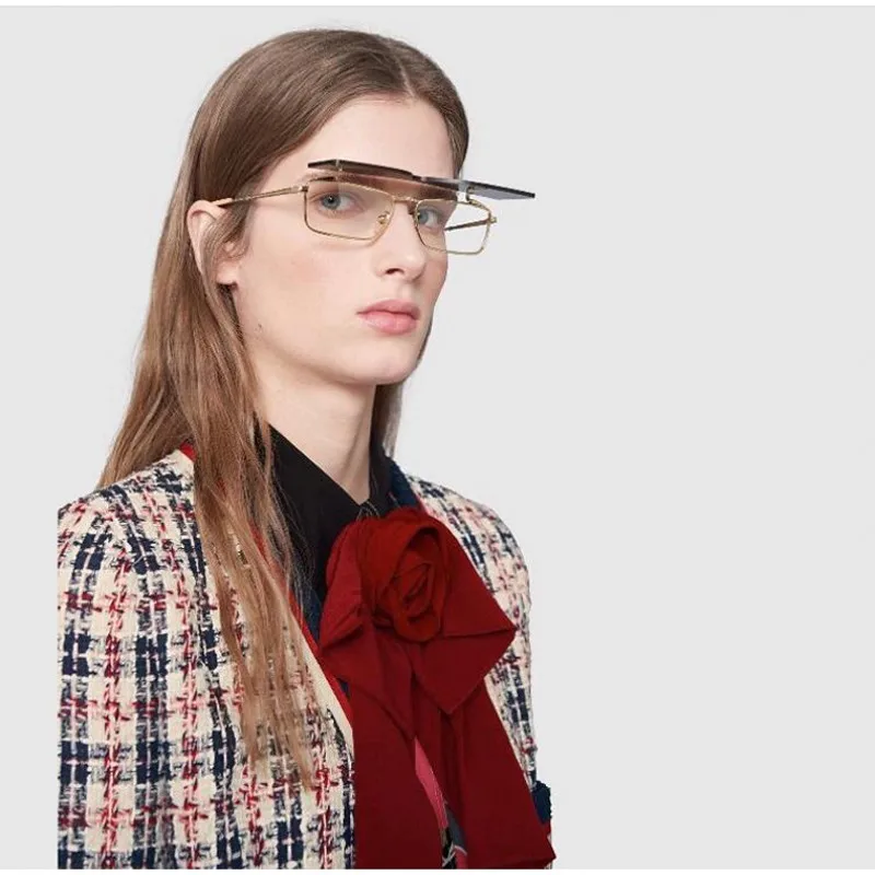 Vintage STEAMPUNK Flip Sunglasses Men Rectangle Designer UV400 steam