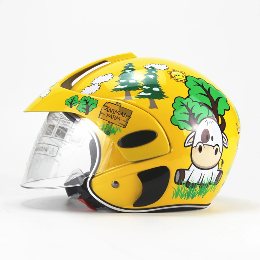 Мотоциклетный шлем на половину лица, мультяшный детский шлем для мотоцикла, защитная Кепка, кепка acete Moto Kids Crash Helmet для девочек и мальчиков - Цвет: 208-Yellow