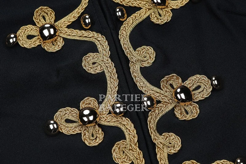 Новое поступление шикарная золотая цепочка на пуговицах с аппликацией дизайн с длинными рукавами знаменитые вечерние Клубные бандажные пиджаки куртка Женское пальто
