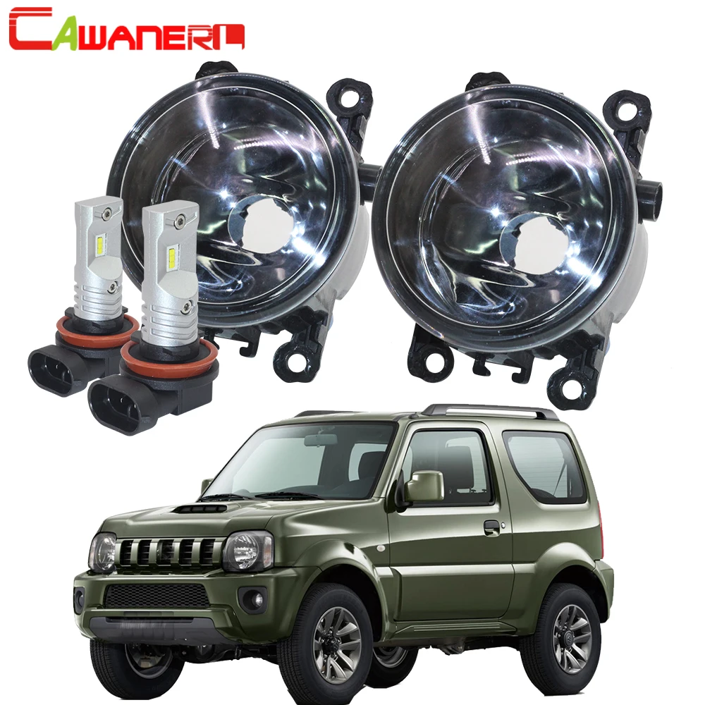 

Cawanerl For 1998-2014 Suzuki Jimny FJ Closed Off-Road Vehicle Car Styling Fog Light Lampshade + H11 LED / Halogen Lamp DRL 12V