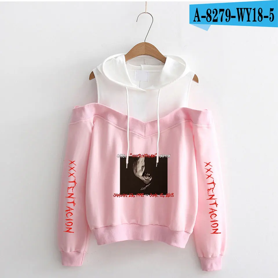 LUCKYFRIDAYF XXXTentacion толстовки мужские хлопковые толстовки с длинными рукавами толстовки с открытыми плечами эксклюзивная одежда с капюшоном - Цвет: Синий