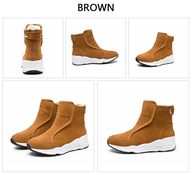 LAASIMI/зимняя женская обувь; повседневные ботильоны из натуральной кожи; женские замшевые зимние ботинки; цвет черный, желтый; женские кроссовки