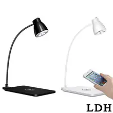 Qi Беспроводной Desktop Зарядное устройство площадку с светодиодный стол настольные лампы для samsung, Motorola, htc, дизайн Горячая для