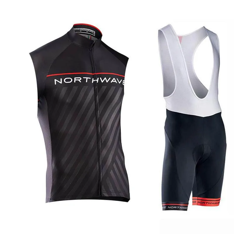 

2019 NW team Men Cycling jersey set Sleeveless bike Cycling clothing Breathable MTB bicycle Bib Shorts Set maillot ciclismo