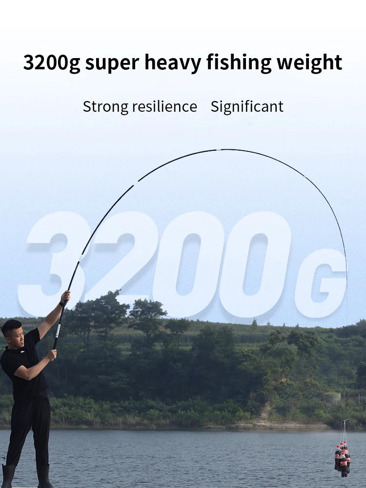 Hastes de Fibra de Carbono Vara de Pesca Lago de Rob Girando Ultraleve Superhard Taiwan Telescópica Mar Rio Multifuncional Rob 6.3m 5 6.3M Girando Hastes De Fibra De Carbono