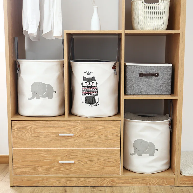 Складная корзина для белья с изображением слона кота, водонепроницаемая грязная одежда для ванной комнаты, корзины для хранения игрушек, органайзеры для детской комнаты