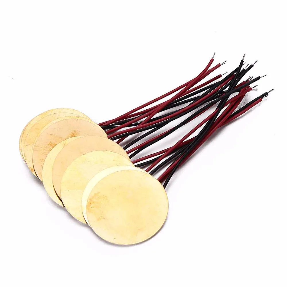 

27mm/15mm Diameter Copper Piezoelectric Buzzer Piezo Electric Disc Acoustic Mandolin Ukulele DIY Transducer Pickup 10 pcs/lot