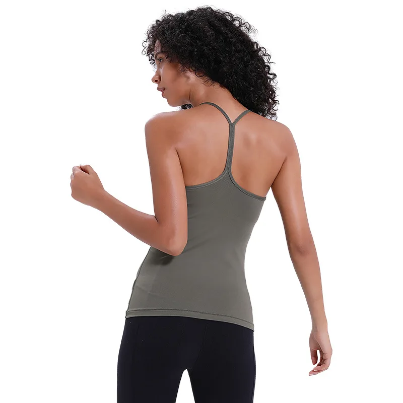 

Top Quality Women's Compression Built in Bra Workouts Tank Tops Sexy Yoga Tops Gym Clothes Athletic Sports vest Fitness shirts