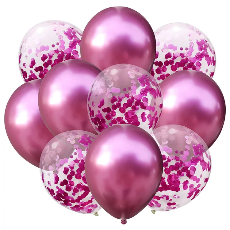 Doriwoo жемчужные металлические конфетти для воздушного шара с днем рождения латексные Свадебные шарики украшения для дня рождения для мальчиков - Цвет: Fuchsia