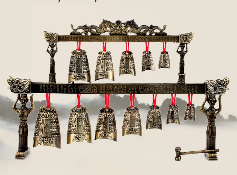 SCY 905+++Chinese musical instruments alloy antique double chime model