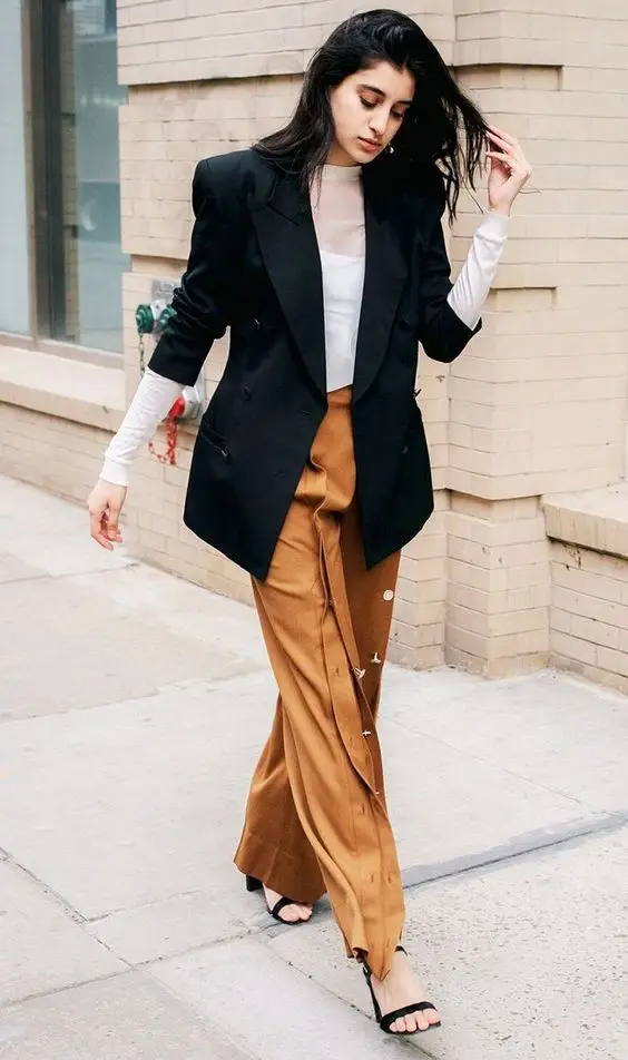 Брюки палаццо с пиджаком. Sela шелковые брюки палаццо. Альбер эльбаз прет а порте. Костюм женский брючный с пиджаком. Брюки палаццо mango.