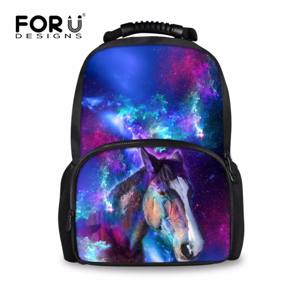 FORUDESIGNS Classic Crazy Horse Wolf Backpack for Teen Girls Felt