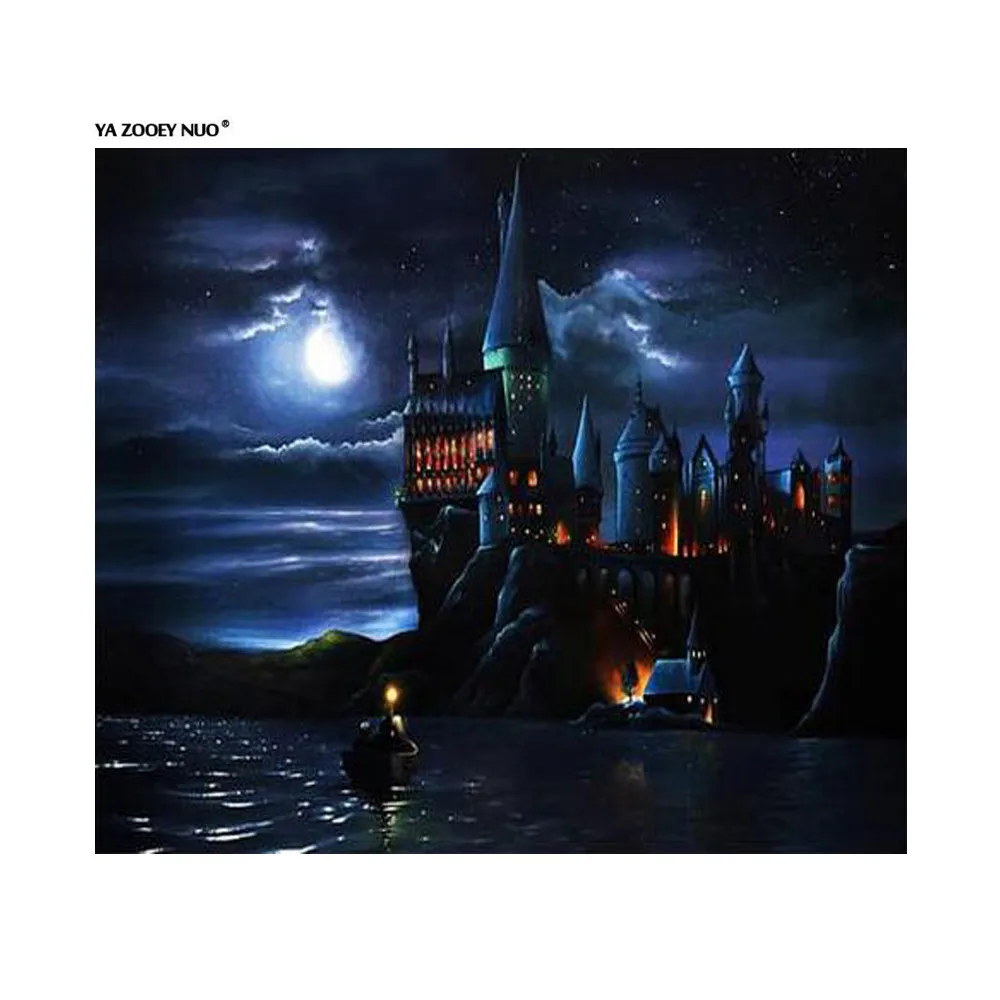 

5D DIY Diamond Embroidery night castle 3d Diamond Painting Cross Stitch Full square drill mosaic Wall sticker home Decor YU298