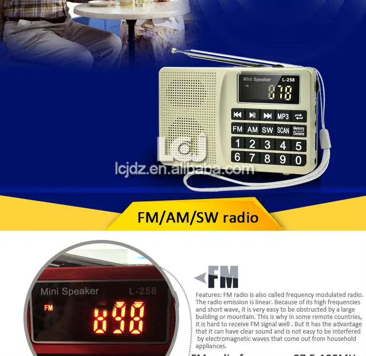 L-258 мульти полный диапазон fm am радио mw и sw приемник, MP3-плеер с tf карты и USB флэш-накопитель, может сохранить и удалить радиоканал