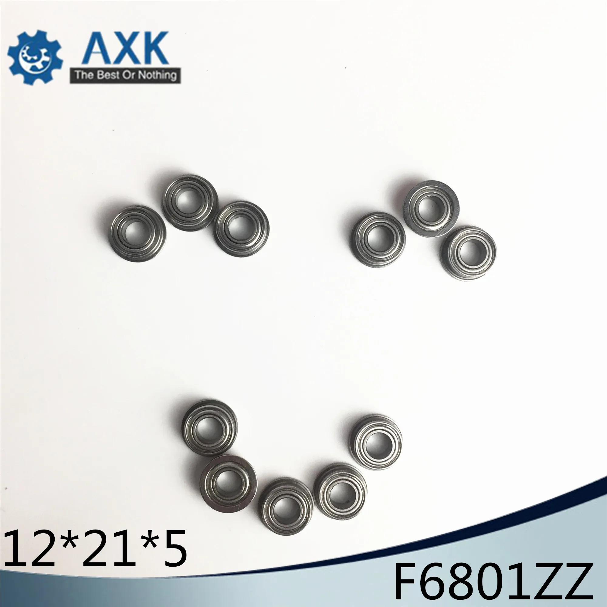 F6801ZZ Flange Bearing 12x21x5 mm ABEC-1 ( 10 PCS ) Thin Section Flanged F6801 Z ZZ Ball Bearings