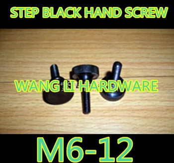 

20 Pcs/Lot High Quality M6*12 Black Step Hand Thumb Screw /Round Head Knurling Hand Twist Screw/Hand Tighten Screws