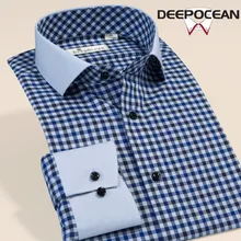 Умные повседневные крошечный сетчатый Camisa De Hombre хлопковые Оксфордские мужские Рубашки повседневные с длинным рукавом весна осень Camisa Masculina DDX35557LG