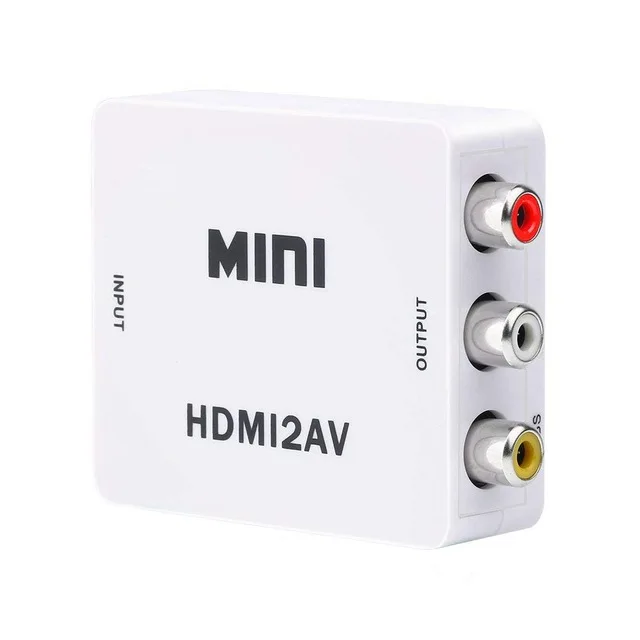 

HDMI to AV Converter Adapter HDMI to 3 RCA CVBS Converter 1080P Composite Video Audio Converters Support PAL/NTSC with RCA Cable