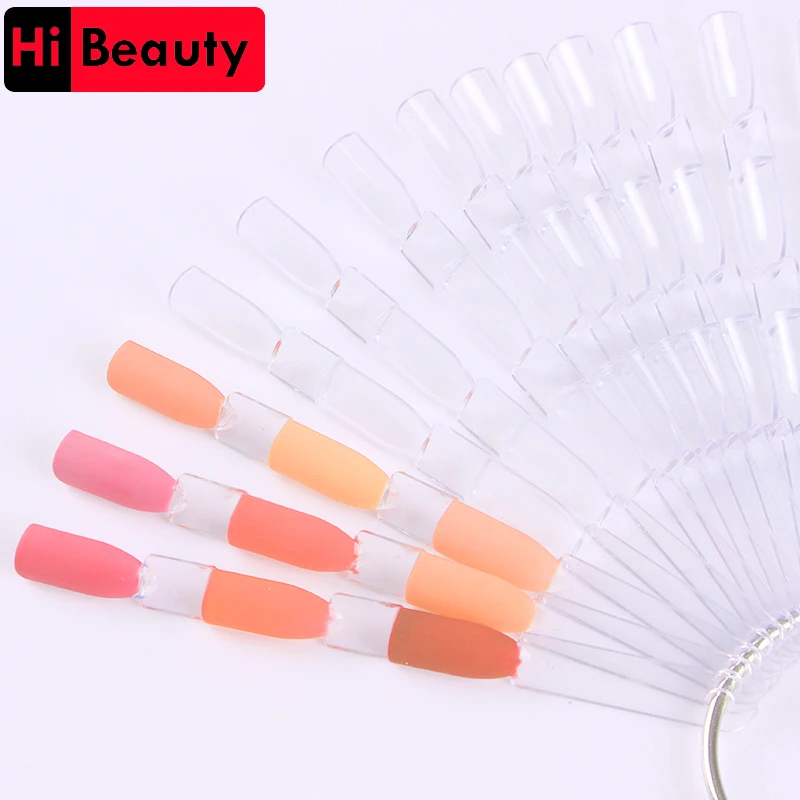 

Practical Fan False Nail Tips Polish Display Art DIY Gel Palette Color Card Transparent White Manicure Nail Art Tools