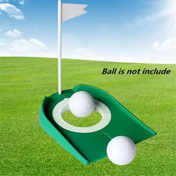

Indoor Golf Putting Cup with Hole Flag Return Ball Training Putter Practice Aids
