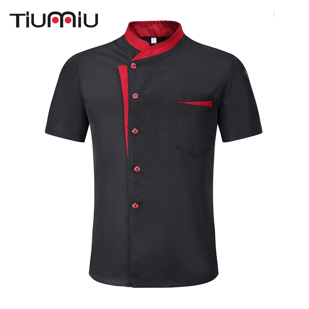 

M-3XL High Quality Wholesale Unisex Kitchen Cooker Chef Uniforms Bakery Food Service Short Sleeve Breathable Chef Jacket & Apron