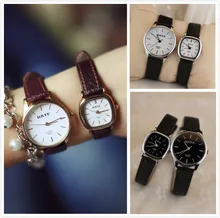 Taux de luxe Classique Marque Or Argent Véritable En Cuir Quartz Montre-Bracelet Bracelet Cadeau pour Femmes Hommes Japon Noyau de Haute Qualité