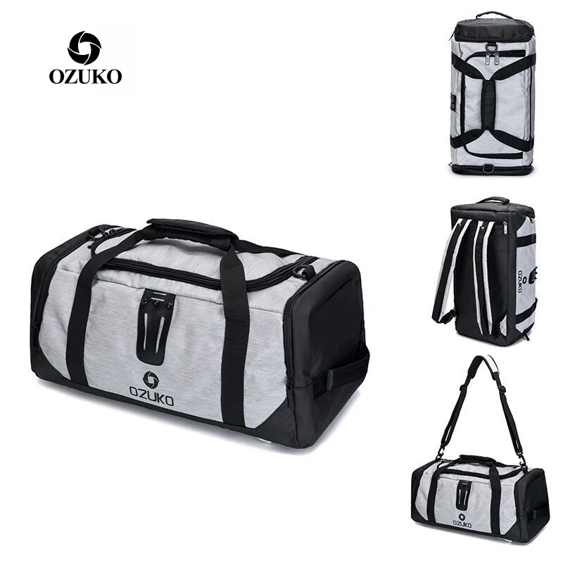 

OZUKO New Multifunctional Large Capacity Men Travel Duffle Bag Waterproof Oxford Shoulder Bag Men's Backpack Luggage Handbags