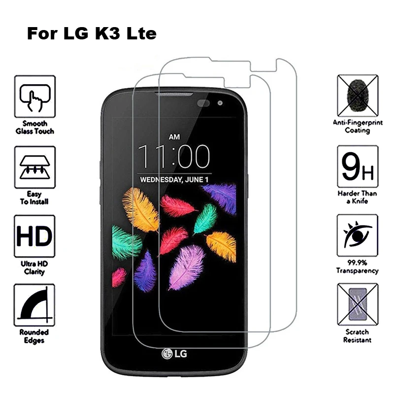 2 шт закаленное стекло для LG K3 Lte защитная пленка 9H 2.5D защитное закаленное стекло для LG K3 Lte K100ds K100 4G Lte K 3