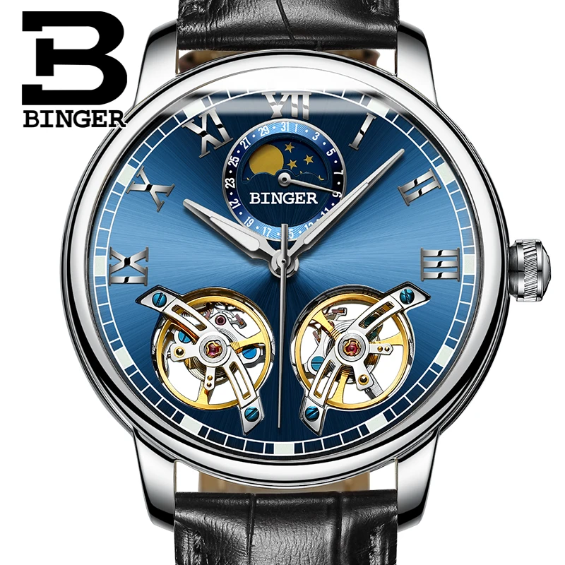 2017 NEW arrival men s font b watch b font luxury brand BINGER sapphire Water Resistant