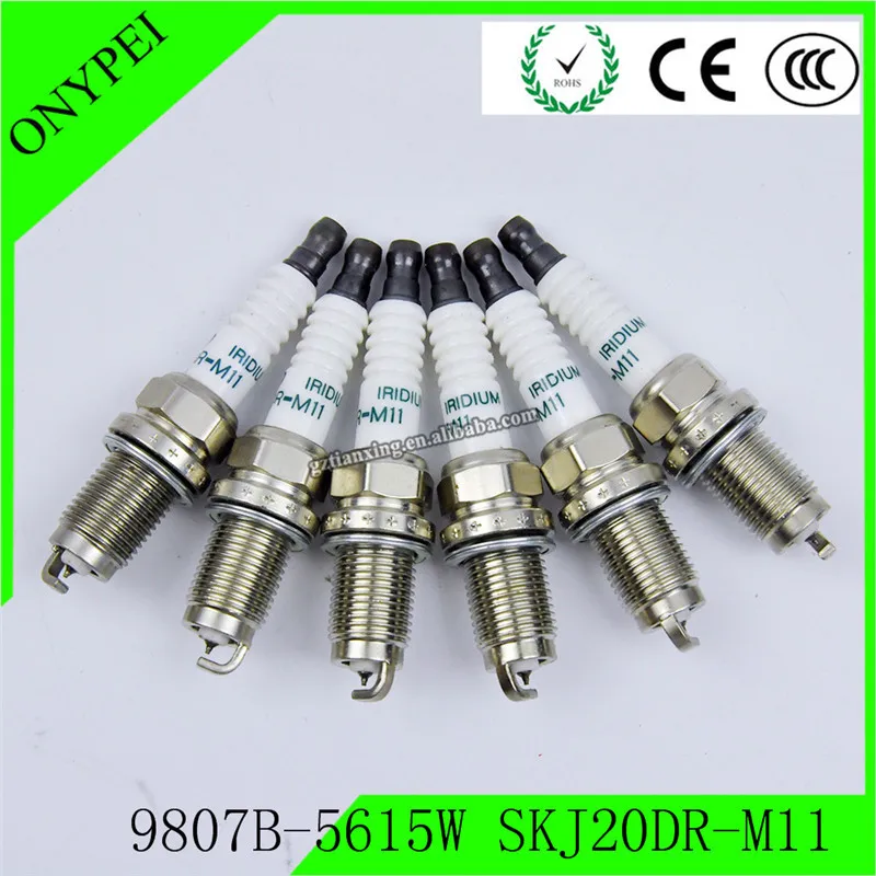 

6PCS 9807B-5615W SKJ20DR-M11 Iridium Spark Plug For Honda Accord CR-V Acura RL TSX 9807B5615W SKJ20DRM11 9807B 5615W SKJ20DR M11