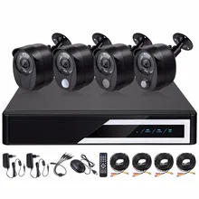 Умная dvr-система видеонаблюдения Системы, 4CH 1080N DVR+ 4 шт. AHD Камера с Ночное видение/Сирена Функция/PIR Сенсор/газ Сенсор