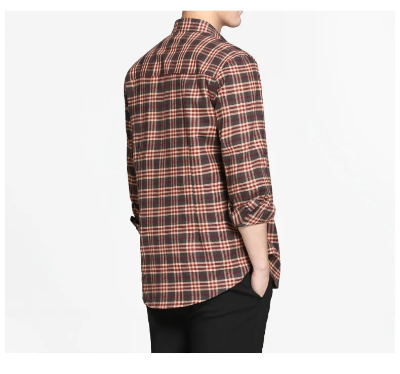Plaid shirts men pure cotton long sleeve casula Retro style male shirt spring autumn Camisa Masculina fitted M L XL 2XL 3XL 5293-03