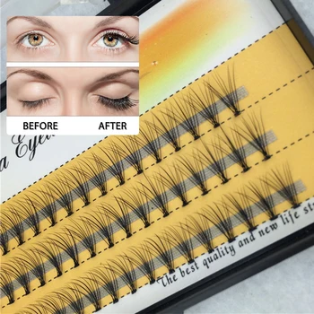 

1Set 6/8/9/10/11/12/14mm 3D Individual Fake Lashes Strip Eyelashes Extension Tape Wimper Permanent Soft Light False Eyelash