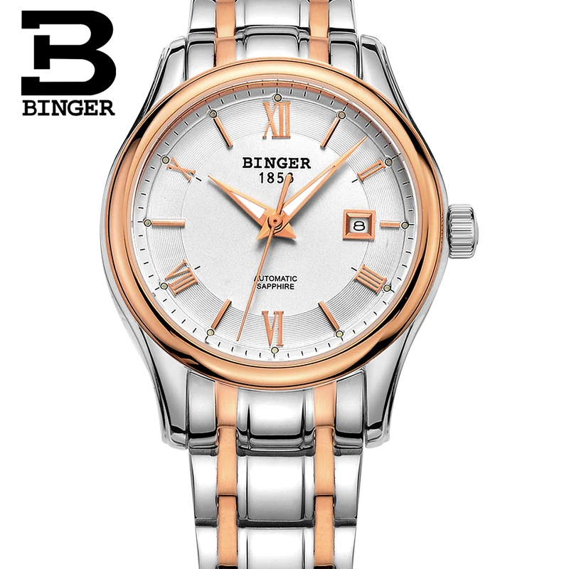 Switzerland BINGER Women watches Luxury Brand Watch Women Mechanical Wristwatches Sapphire