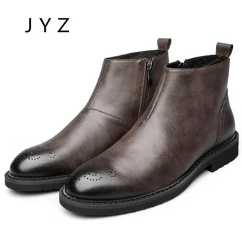 

Fashion New Mens Hightops Dress Shoes Zip Ankle Boots Autumn Winter Boots Shoe Vintage Man men0030