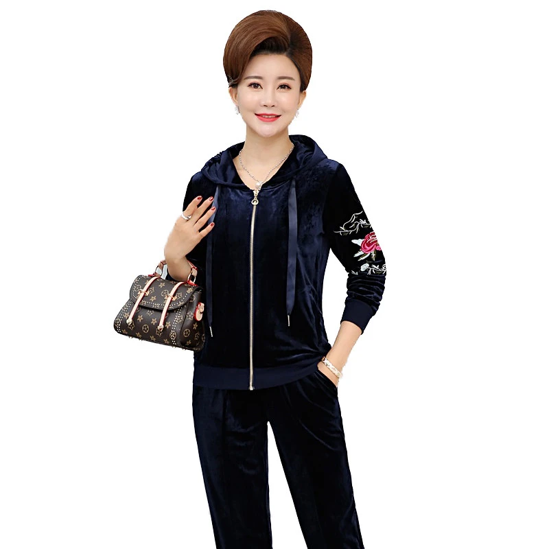 misses velour pant sets