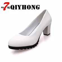 Summer Waterproof Platform Shallow Round High Heels OL Professional Tooling Shoes Hotel Black Thick With Single Shoes Female цена Summer Waterproof Platform Shallow Round High Heels OL Professional Tooling Shoes Hotel Black Thick With Single Shoes Female цены онлайн